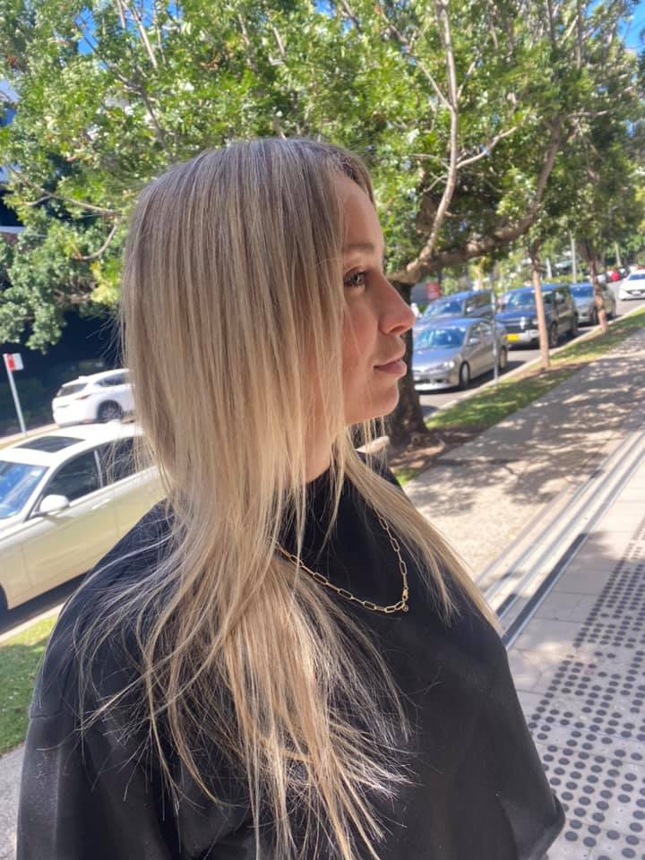 Blonde balayage styling